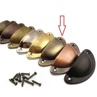 puxador concha metal envelhecido colonial com parafuso 1 peça com parafuso