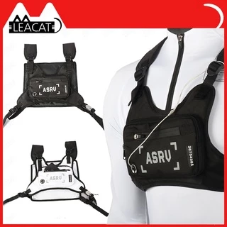 Leacat Mochila Peitoral Masculina Moda Hip Hop Bolsa Casual Funcional