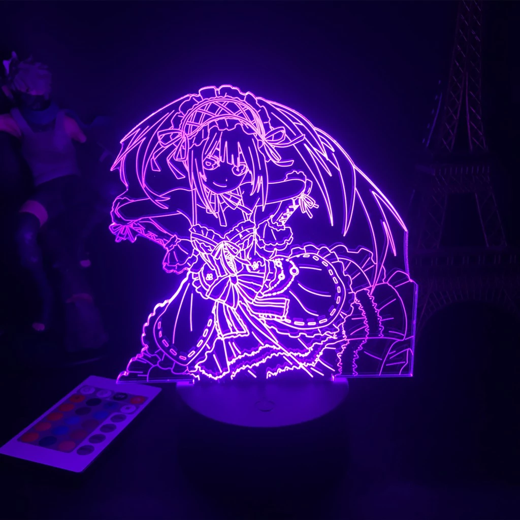 Lâmpada Led De Anime/Data A LIVE Figure USB Claro Noturna Para Decoração De Quarto/Aniversário /