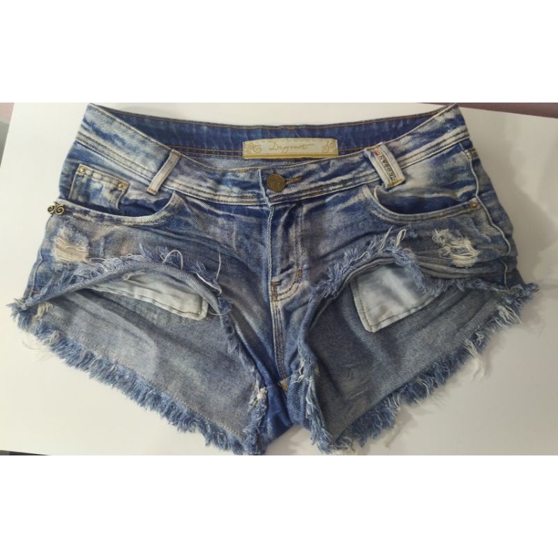 Short Feminino Jeans Alto Destroyed Degrant | Closet