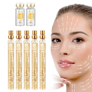 Essência de Facial Dourado Conjunto de elevação de colágeno ativo Linha de Proteína Absorvível E Nano Essência Combinação Anti-Idade/Hidratante/Firmadora/Cuidados Com A Pele