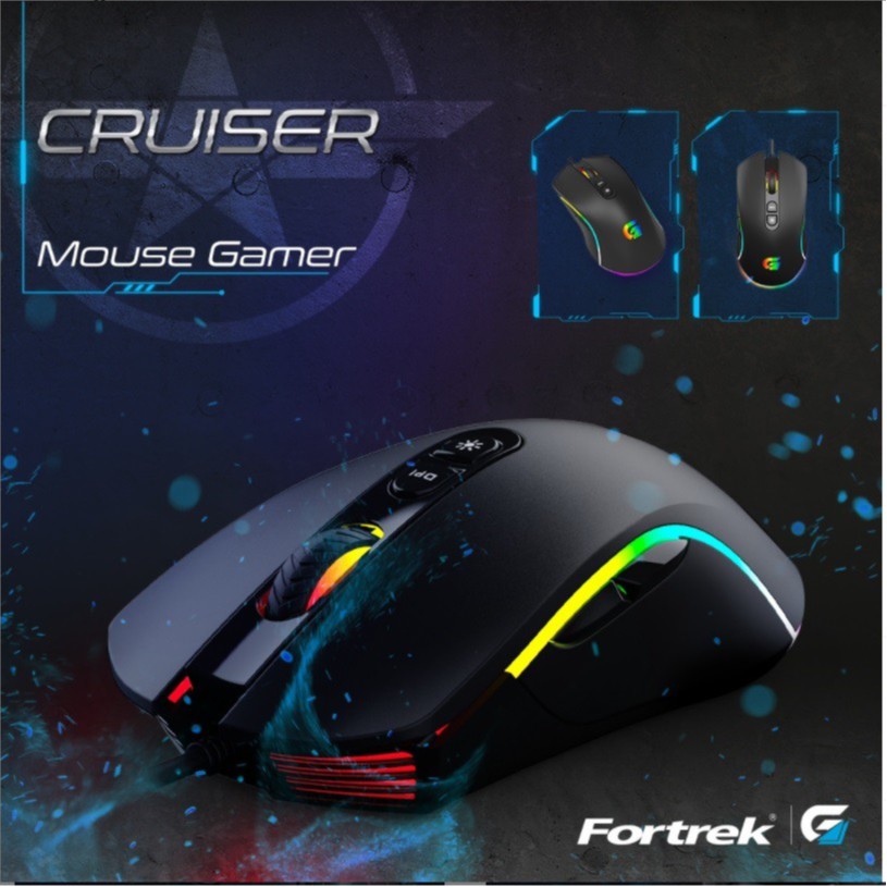 Mouse Gamer RGB CRUISER 10000DPI FORTREK | Shopee Brasil