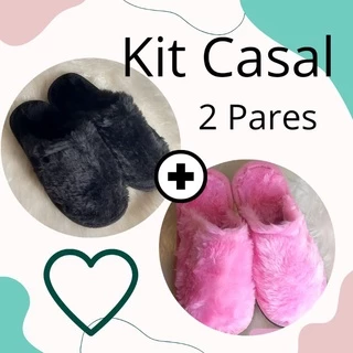 Kit 2 pares de Pantufas para Casal, 34 ao 41/2, Promoção desconto