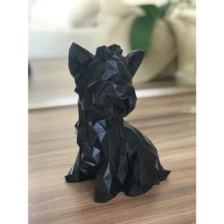 Enfeite Yorkshire Terrier Geométrico em Impressão 3D