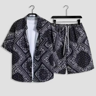 Roupas de Verão Ilha Hainan Sanya Camisa Havaiana Havaiana Homens Calções de Praia Casal Fatos de Praia da moda Estilo praia legal