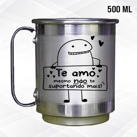 Caneca Flork Meme Te Amo Mesmo Não te Suportando