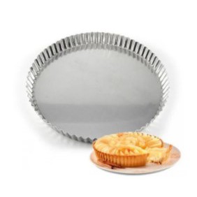 Forma Torta Crespa Fundo Falso / Removível 28cm Em Alumínio