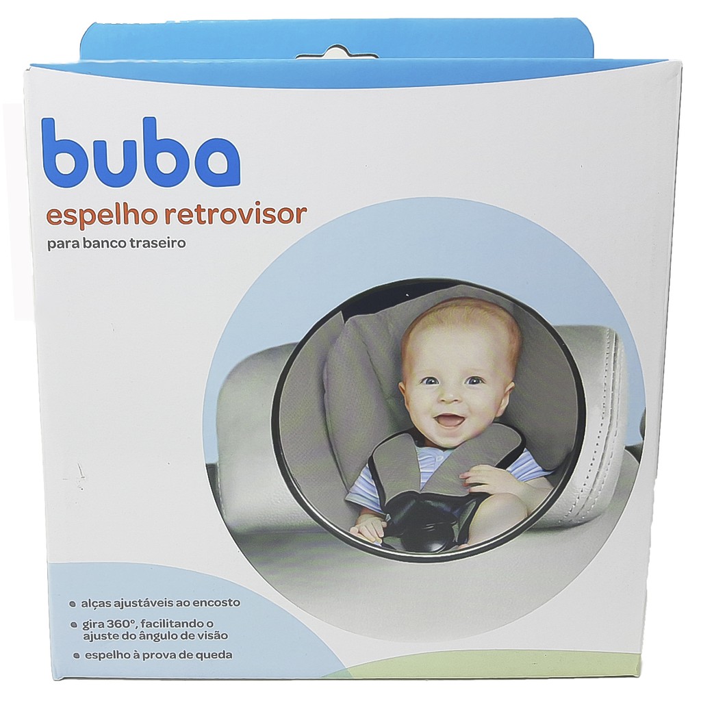 Espelho Para Banco Traseiro Carro Bebê Ajustavel Kababy Azul