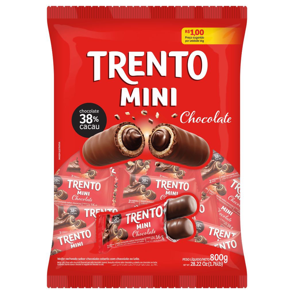 Chocolate Trento Mini Pacote c/ 50un Shopee Brasil