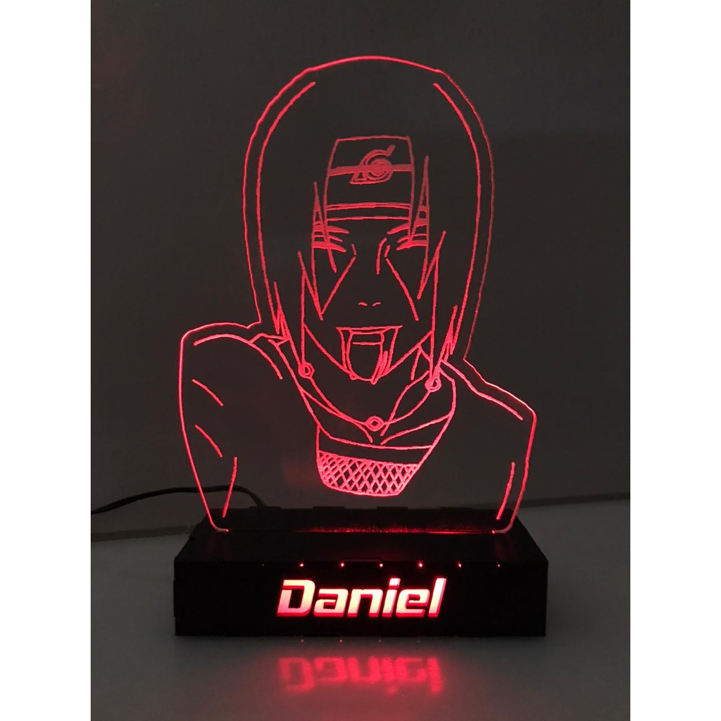Naruto Itachi Luminária Abajur Led com Nome Personalizado | Shopee Brasil