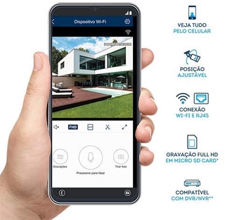 Camera de Seg. Wi-fi Externa Com Inteligencia De Video Full Hd Esc-wb3f ...