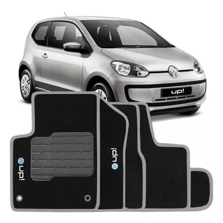 Tapete Automotivo Carpete Vw Up Tsi 2014 2015 2016 2017 2018 2019 2020 2021 Acabamento Cinza