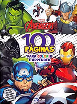 Livro Doodle Marvel Pintar e Colorir + Jogo de Dominó Vingadores