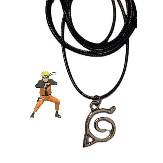 Colar Naruto Símbolo Da Aldeia Da Folha Kit Prata 925