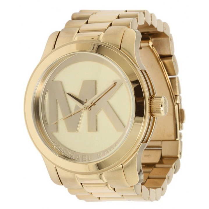 Relogio mk dourado store feminino