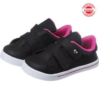 Kidstep Tenis Infantil Feminino Casual Preto Com Pink