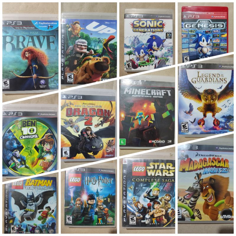 Jogos Infantis Playstation 3 PS3 Minecraft Lego Sonic Ben 10 Omniverse e  outros