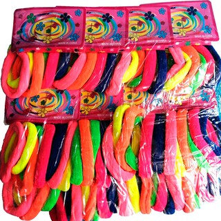 KiT 6-72 Xuxinha rabico feminino para cabelo 6cm preto/colorido