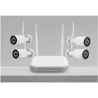 Kit Ip Nvr 4 Câmera Hd Wifi Sem Fio Fácil Instalação