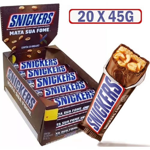 Chocolate Snickers display c/ 20 und. 45g cada | Shopee Brasil