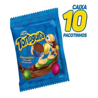 Caixa Com 10 Mini Ovos De Chocolate Chocovinhos Tortuguita
