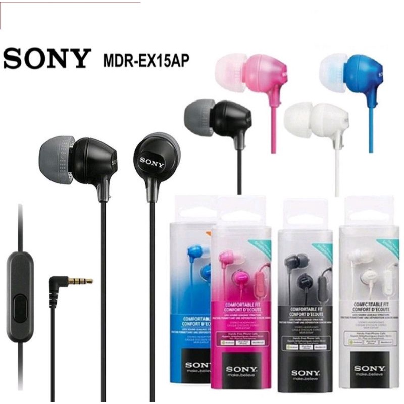 Fone De Ouvido In-ear Sony Ex Series Mdr-ex15ap Preto | Shopee Brasil