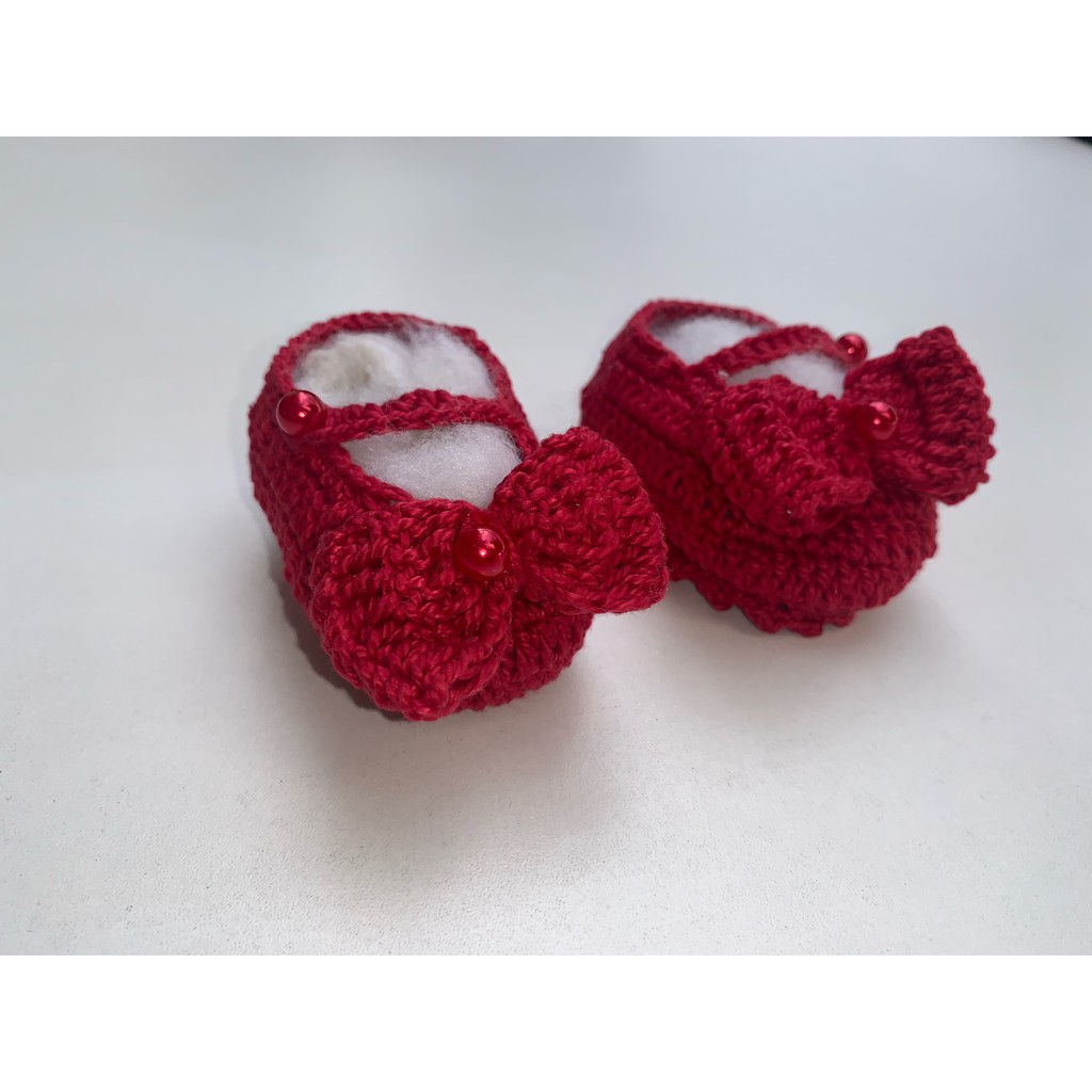 Sapatinho store croche vermelho