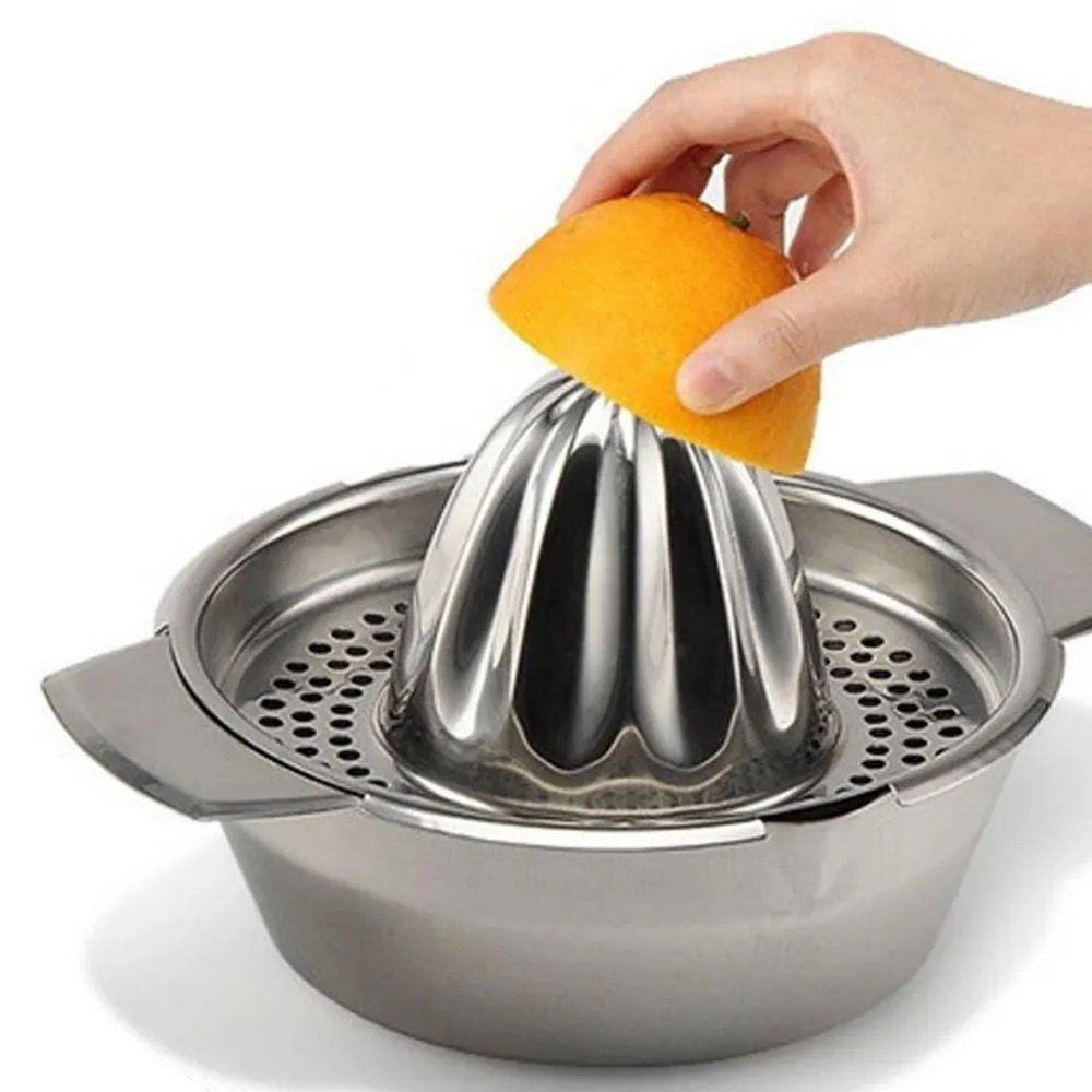 Espremedor Manual de Laranja Limão Frutas em Inox