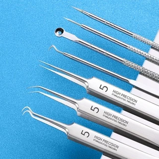4 Peças / 8 Peças Kit Removedor de Cravos, Ferramenta Extrator de espinhas comedone Kit de Remoção de Agulha Acne Conjunto Removedor de Manchas para Cravos Espinhas com Caso