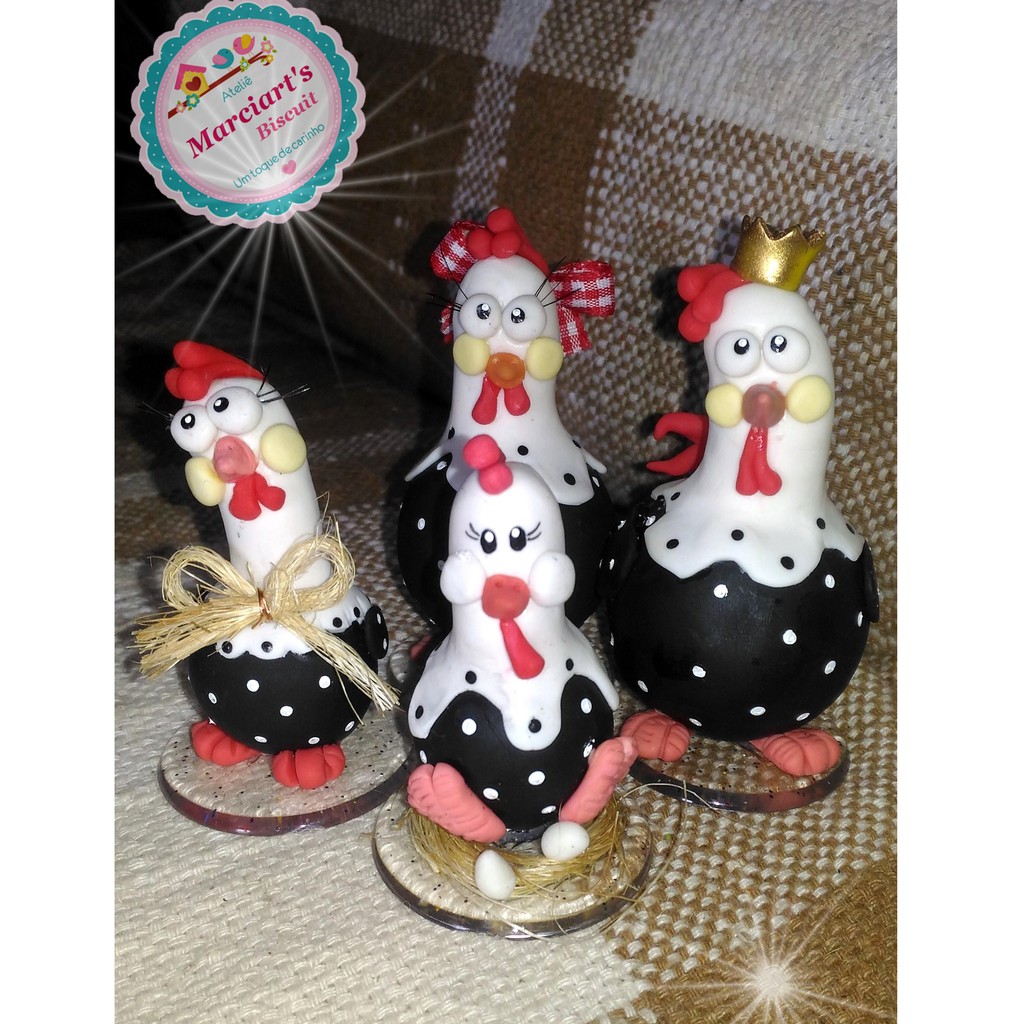 Galinhas de Angola biscuit decoração cozinha mães