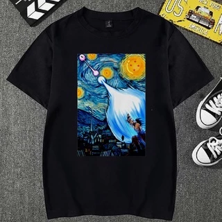 Camiseta Basica Camisa Van Gogh Vs Dragon Ball Goku Kamehameha Moda Unissex