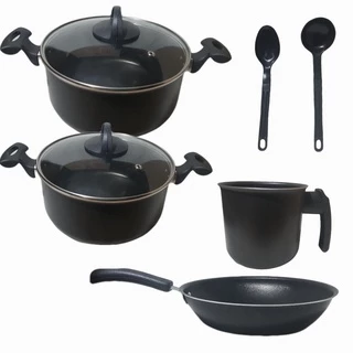 Conjunto Panelas Caçarola Antiaderente 6 Peças Tamanho Médio em Oferta na Shopee