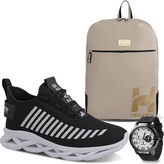 Kit Tênis Masculino Header Infinite Lançamento + Mochila + Relógio