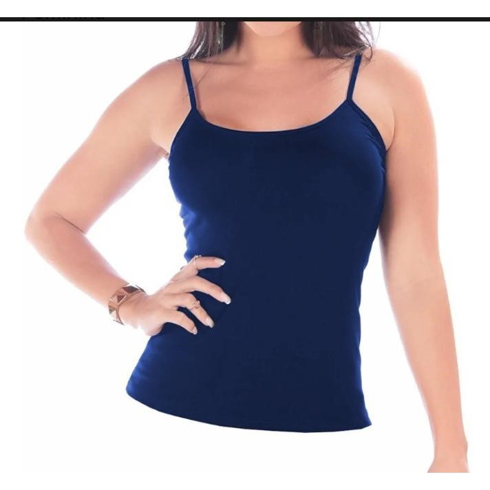 Kit 4 Blusa De Alcinha Canelada Com Bojo Moda Primavera/verão | Shopee ...