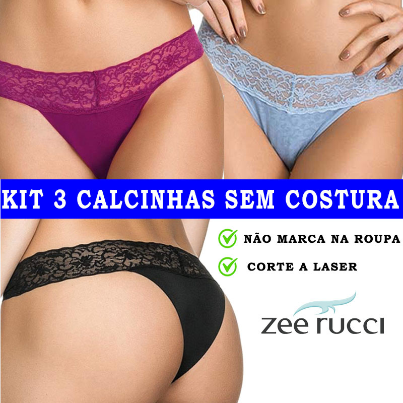 Kit 10 Calcinhas Tanga Sem Costura - Corte Laser