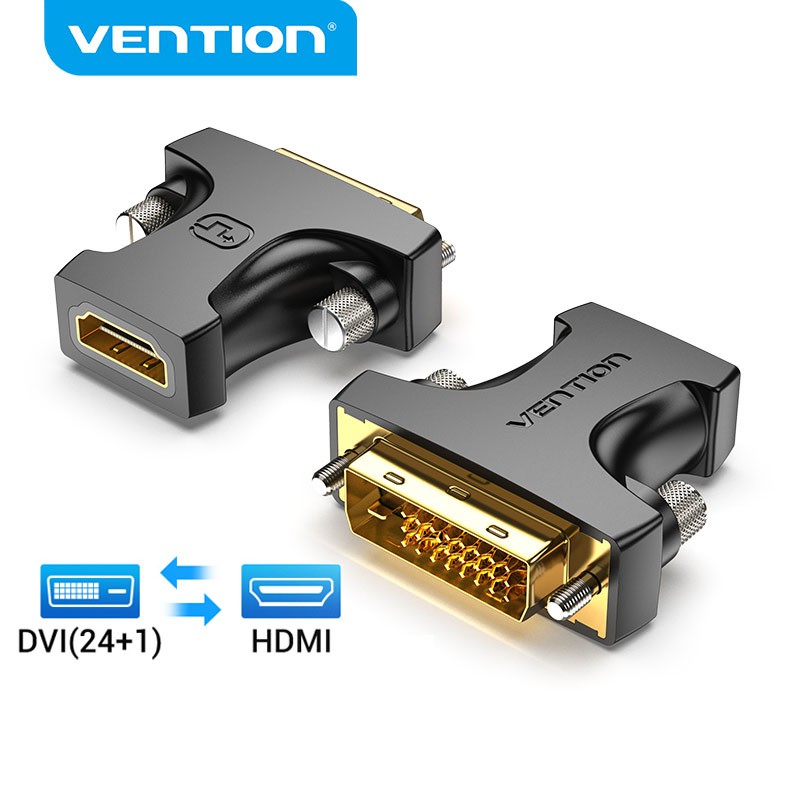 Venção DVI Para HDMI Adaptador Bidirecional D 24 + 1 Conversor De Conectores De Cabo Macho Fêmea