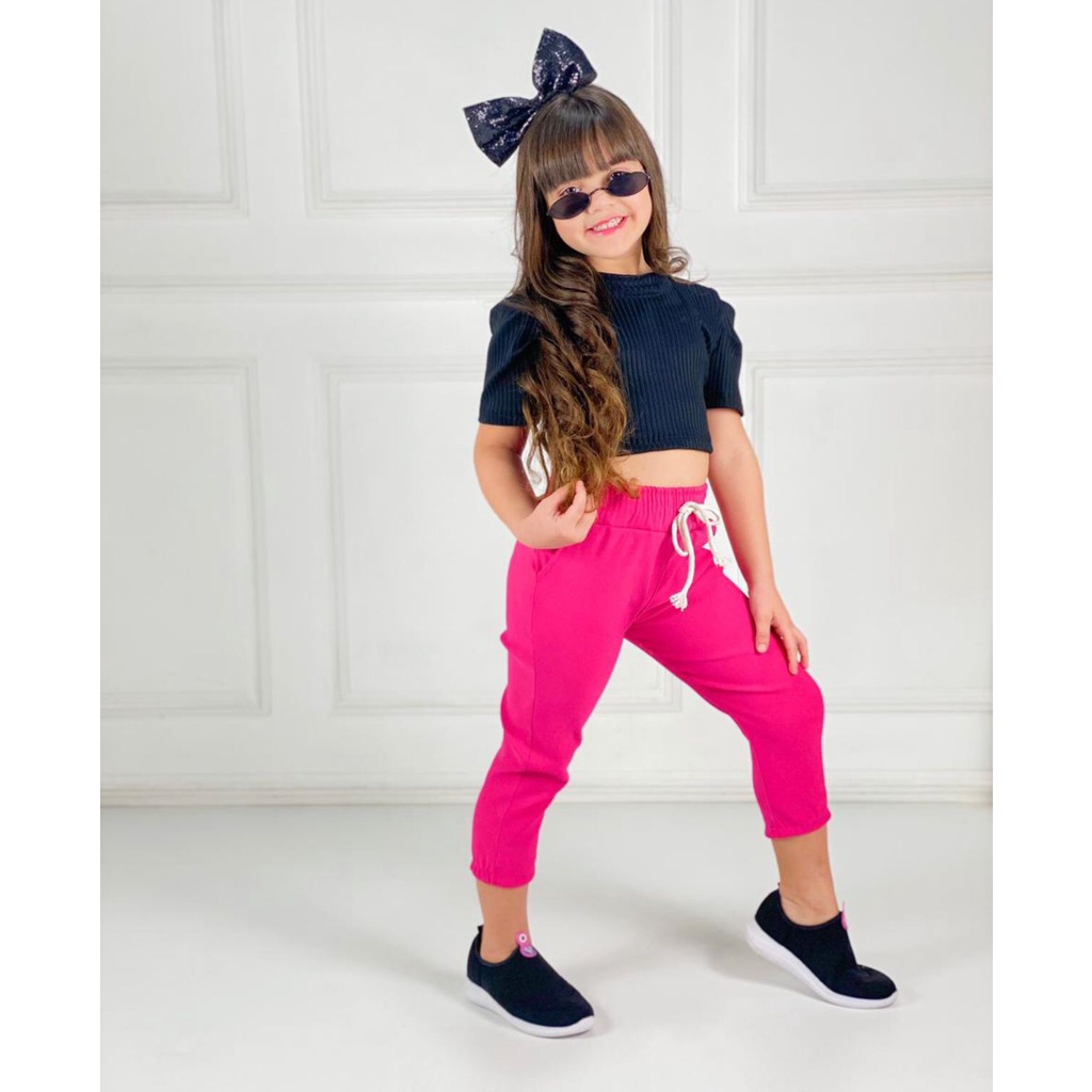 Calça jogger infantil store feminina