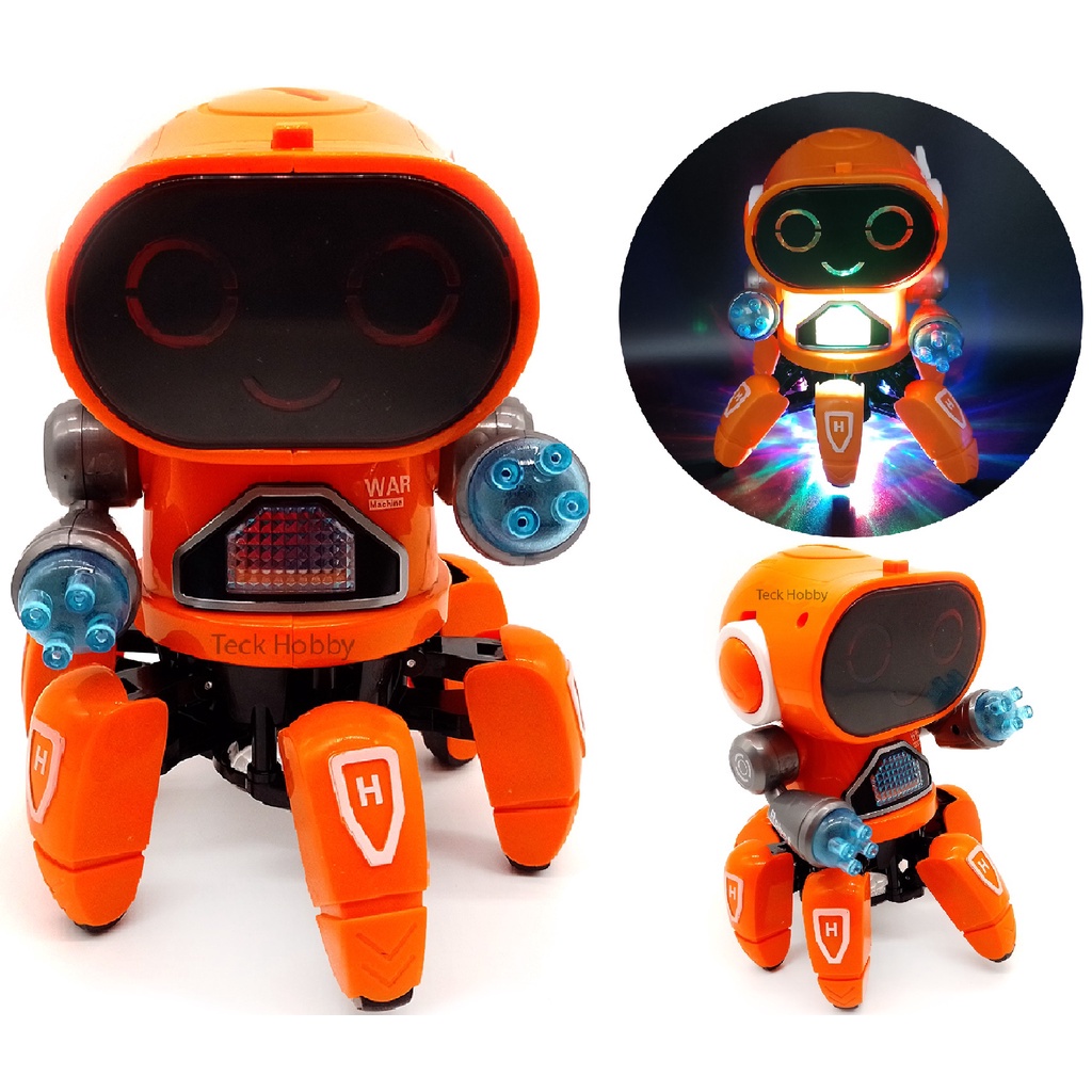 Imagem do produto Robô Aranha Dançarino Divertido 6 Pernas Caranguejo 3 Cores Brinquedo Musical Som Luz Meninos E Meninas KL40038 6