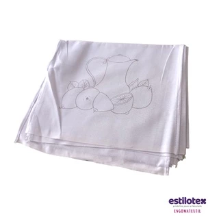 Kit com 10 Panos de Prato Riscado Extra Branco Estilotex 72 x 45 cm