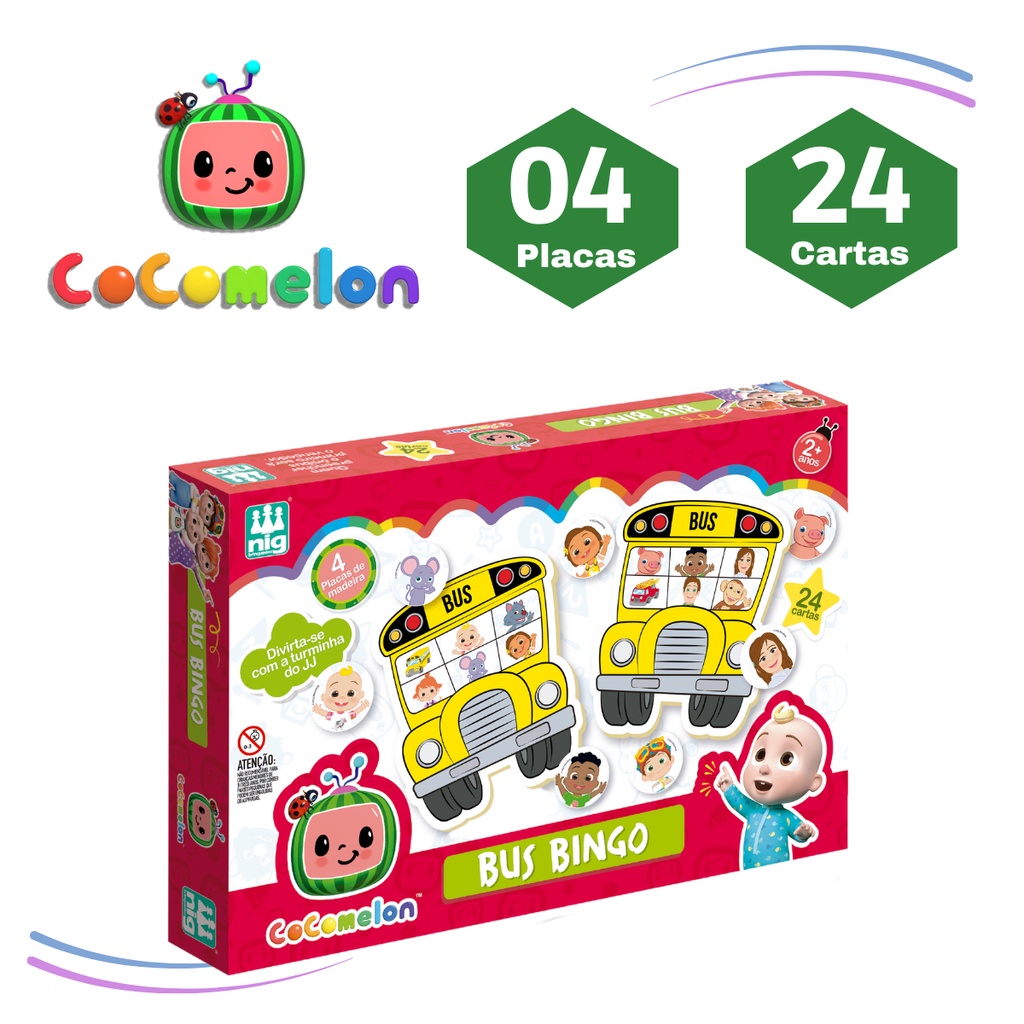 Jogo de Bingo Infantil - Bus Bingo - Cocomelon - Nig