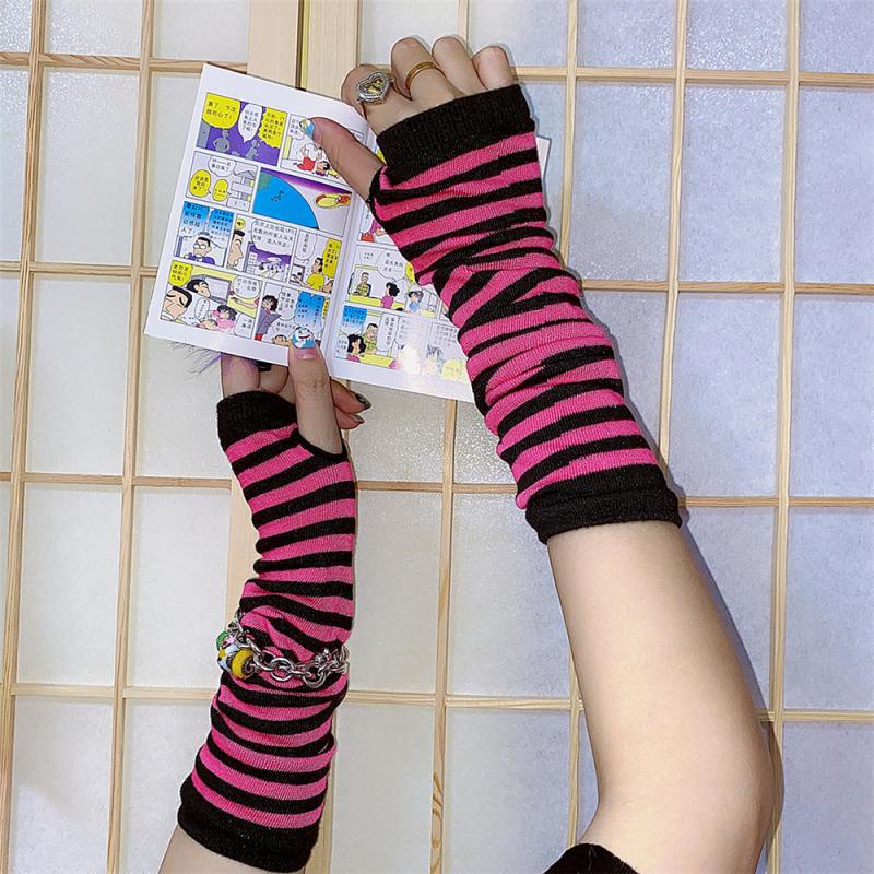 Punk EMO Style Streetwear Women Wrist Arm Warmer Knitted