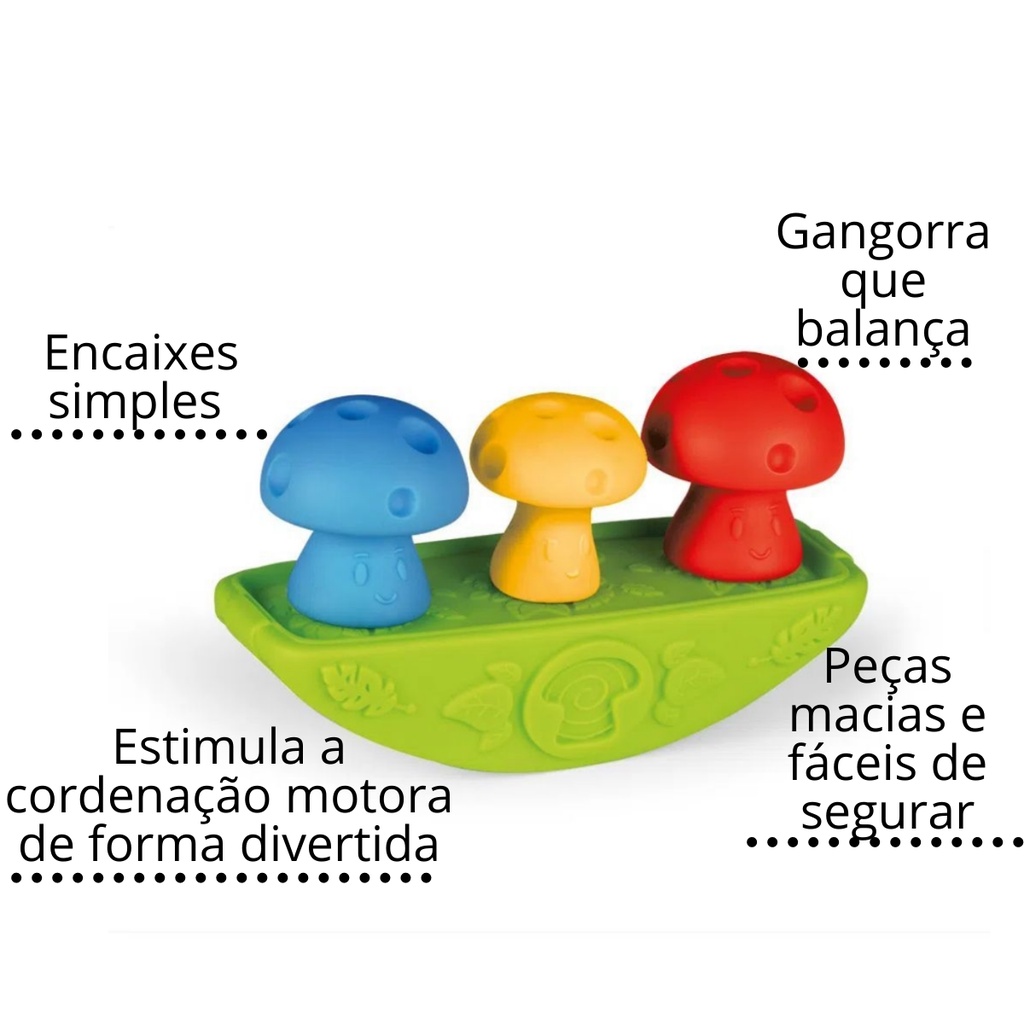 BRINQUEDO EDUCATIVO FAMILIA COGUMELO MACIO ESTIMULA COORDENAÇAO MOTORA ...