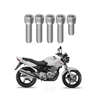 Kit parafusos inox do protetor do escape e ponteira CBX250 Twister 2006 a 2008 Honda junção da ponteira escapamento 2006 2007 2008