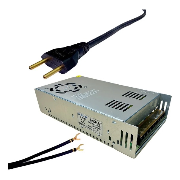 Fonte chaveada 50A suporta 90A REAL Fonte com garantia + cabo pp e pino macho + MANUAL DE INSTALAÇÃO.