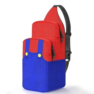 Bolsa comutador Nintendo, bolsa de viagem Super Mario, mochila leve de uma alça para console Nintendo Switch / Switch OLED e acessórios