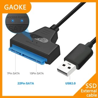 Cabo Conversor SATA USB 2.0 A 22 Pinos Para Disco Rígido SSD De 2,5 Polegadas HD-SD