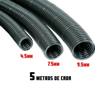 Conduite corrugado automotivo 4,5mm 7,5mm 9,5mm 5 metros de cada