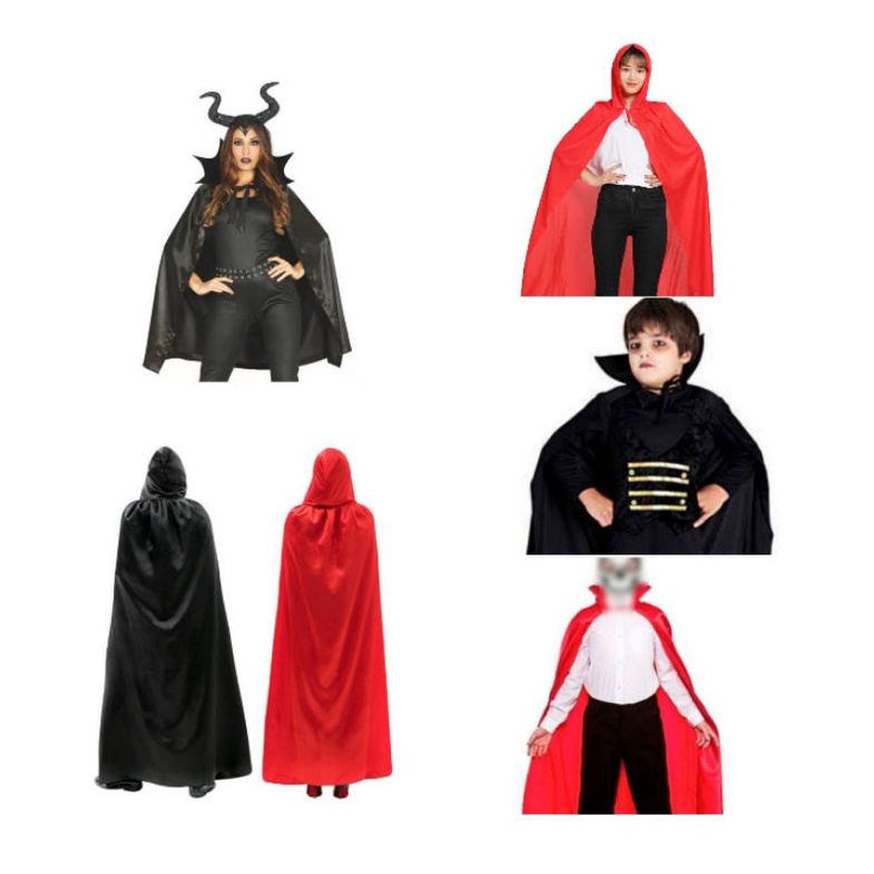 Capa Halloween Infantil Vampiro Fantasia Preta ou Vermelha em Promoção na  Americanas
