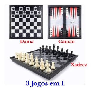 Jogos de Tabuleiros 5 em 1 - Magnetico (Xadrez, Damas,Ludo,Cobras) Xadrez e  Damas.
