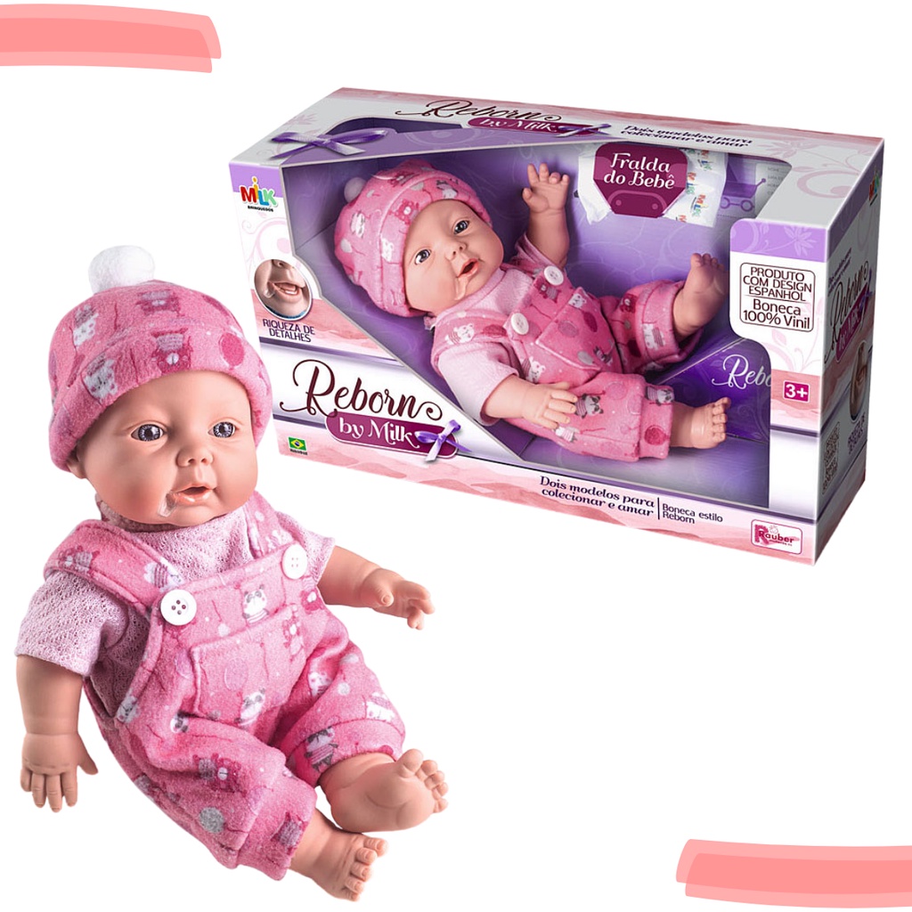 Boneca Bebê Reborn Laura Baby Nina 100% vinil - Shiny Toys